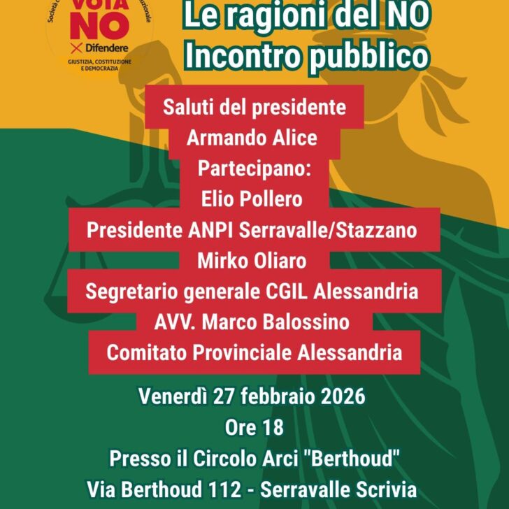 Referendum Giustizia: venerdì a Serravalle Scrivia incontro del Comitato per il No