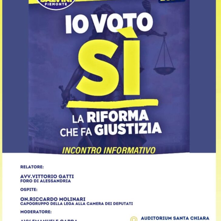 Referendum Giustizia: lunedì 2 marzo a Casale incontro della Lega per il Sì
