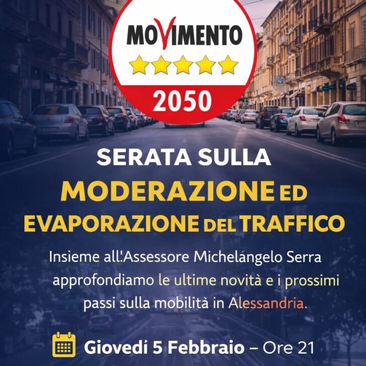 Movimento 5 Stelle: giovedì ad Alessandria incontro pubblico sull’Area Pedonale Urbana