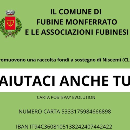 “Aiutaci anche Tu”: Fubine Monferrato unita per sostenere Niscemi