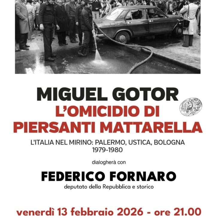 Venerdì 13 febbraio la presentazione del libro “L’omicidio di Piersanti Mattarella”