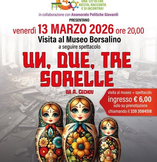 Cultura e teatro il 13 marzo a Palazzo Borsalino con il progetto Cities4C