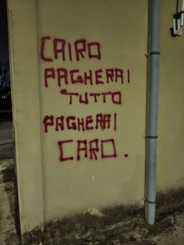 Scritte contro Cairo Masio Quattordio