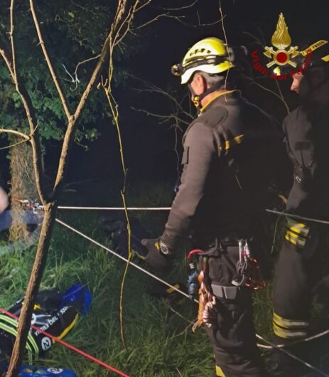 Cane bloccato sulle rive del Ticino. Salvato dai Vigili del Fuoco