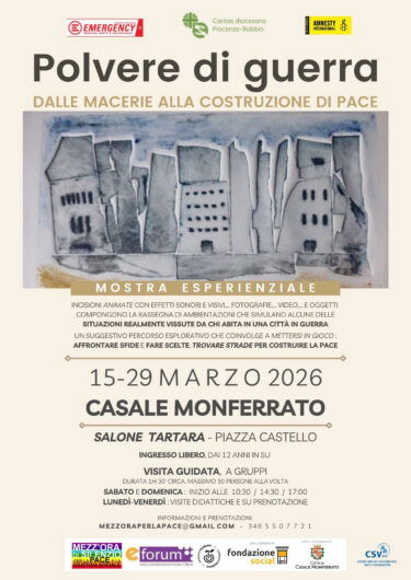 “Polvere di guerra”, a Casale Monferrato una mostra esperienziale per capire la guerra e costruire la pace