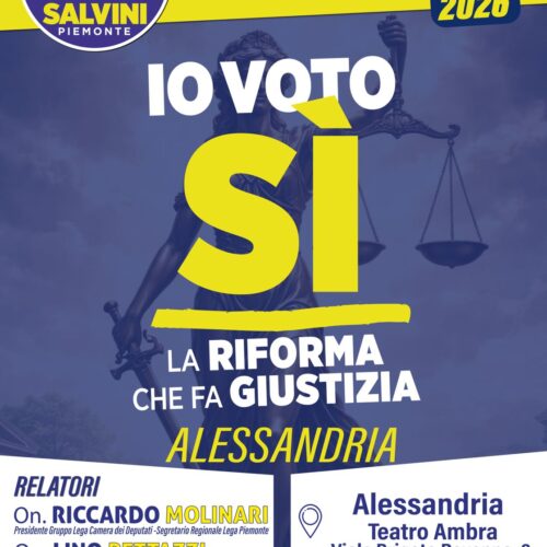Referendum Giustizia: venerdì 13 marzo incontro della Lega al Teatro Ambra di Alessandria per il Sì