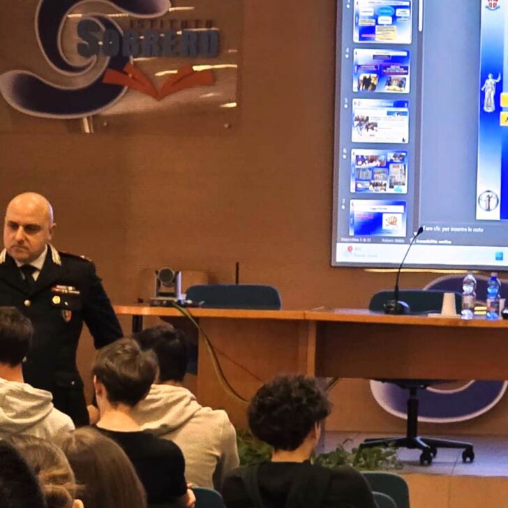 Dal doping al cyberbullismo, lezione di legalità con i Carabinieri al Sobrero di Casale Monferrato