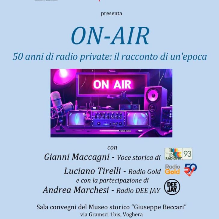 “ON-AIR: 50 anni di radio private”, a Voghera una serata-evento per raccontare mezzo secolo di voci, frequenze e libertà