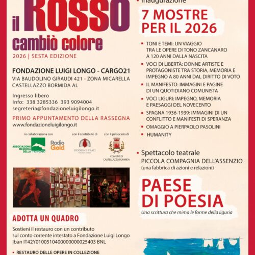 Alla Fondazione Luigi Longo sette mostre e teatro per dare il via alla rassegna “E a un certo punto il Rosso cambiò colore”