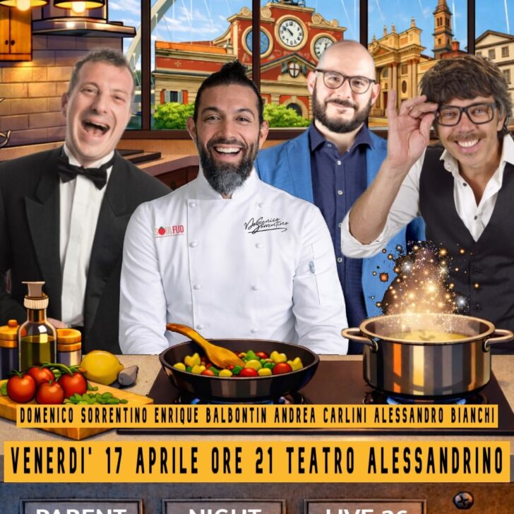 Alessandria, al Teatro Alessandrino torna il Parent Night Live: il 17 aprile una serata solidale tra comicità e show cooking