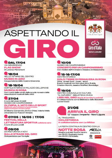 A Novi Ligure un mese di eventi e una notte rosa con Dj Molella in attesa del Giro d’Italia