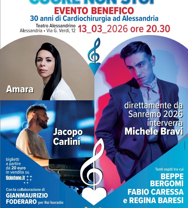 “Cuore Non Stop”: il 13 marzo l’evento benefico all’Alessandrino con Antonella Clerici, Michele Bravi, Bergomi e Caressa