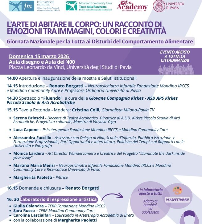 Fiocchetto Lilla, a Pavia una giornata tra arte e scienza per sensibilizzare sui disturbi alimentari