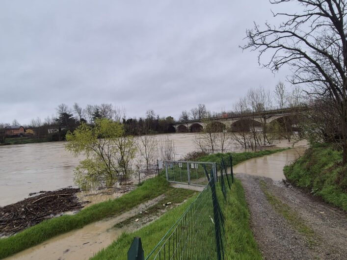 Maltempo: le foto del fiume Bormida tra Alessandria e Spinetta