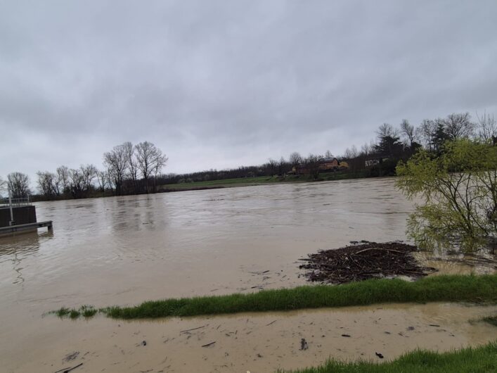 Maltempo: le foto del fiume Bormida tra Alessandria e Spinetta