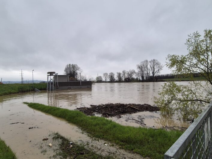 Maltempo: le foto del fiume Bormida tra Alessandria e Spinetta