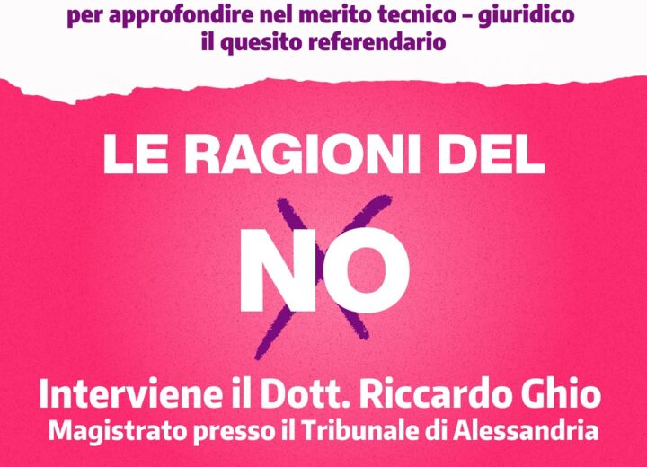 Referendum Giustizia: lunedì 16 marzo a Tortona incontro del Pd con il magistrato Riccardo Ghio