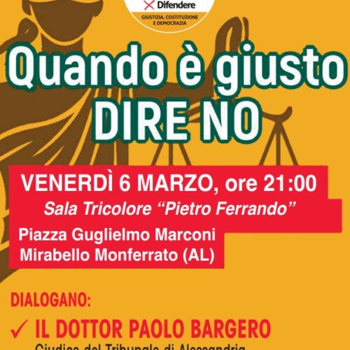 Referendum Giustizia: venerdì a Mirabello incontro pubblico sulle ragioni del No
