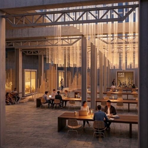 Casette a forma di cubo e spazi comuni tra wi-fi e bar: una visione del futuro Mercato Coperto di Valenza