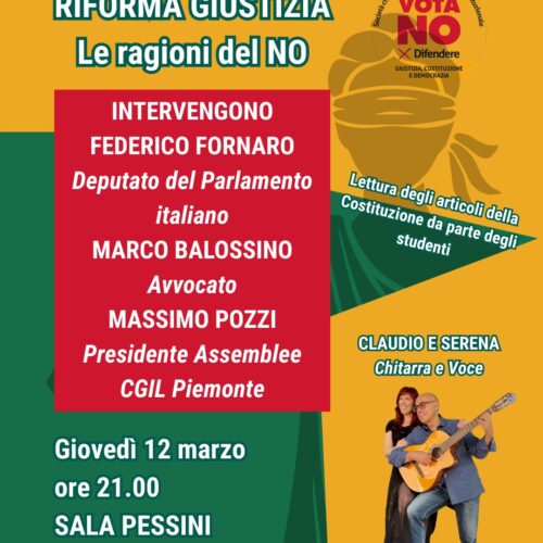 Referendum sulla Giustizia: giovedì incontro a Castelnuovo Scrivia sulle ragioni del No