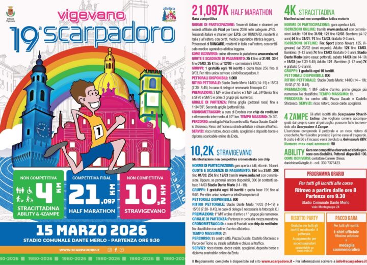 Scarpadoro 2026: domenica a Vigevano si corre tra storia, sport e inclusione