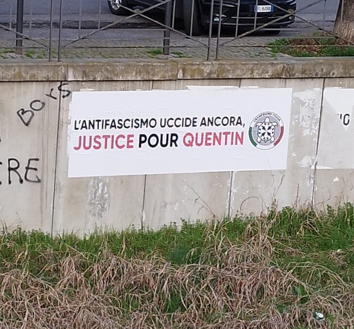 Striscione di Casapound a Casale per l’attivista francese morto, Rifondazione Comunista: “Sciacallaggio politico”