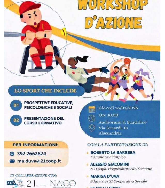 Ad Alessandria il workshop “Lo sport che include”: incontro con il campione Roberto La Barbera
