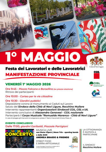 A Novi Ligure la festa provinciale dei lavoratori. Lavoro “dignitoso” e contrattazione al centro del 1° Maggio