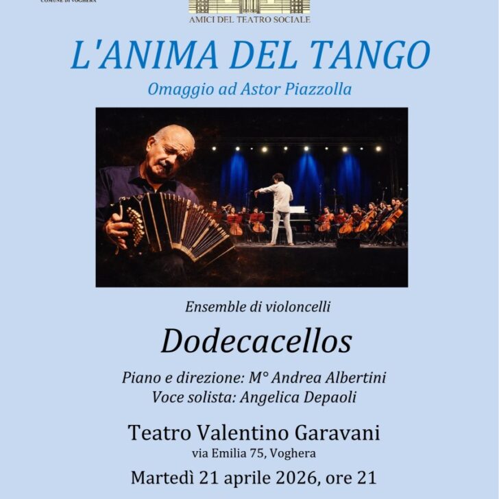 Al Teatro Garavani di Voghera “L’Anima del Tango”: il 21 aprile omaggio a Piazzolla con i Dodecacellos 
