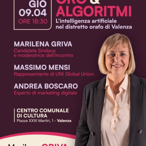 Oro e Algoritmi: giovedì a Valenza incontro sull’Intelligenza Artificiale nel distretto orafo