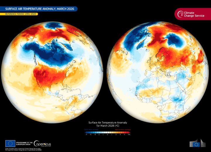 Copernicus: marzo 2026 è stato il quarto marzo più caldo a livello globale