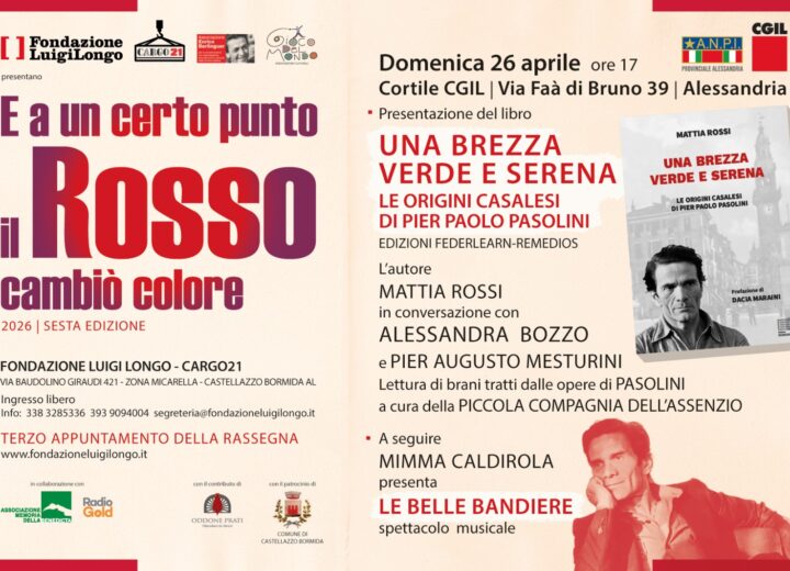 “E a un certo punto il Rosso cambiò colore”: ad Alessandria un pomeriggio tra Pasolini, memoria e musica