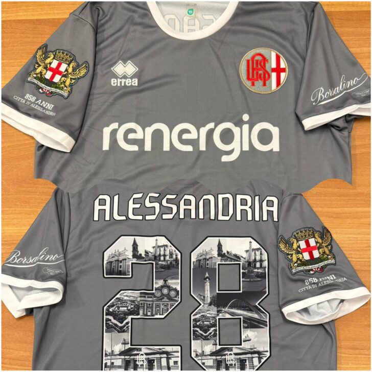 Grigi sabato in campo con una maglia dedicata al compleanno di Alessandria