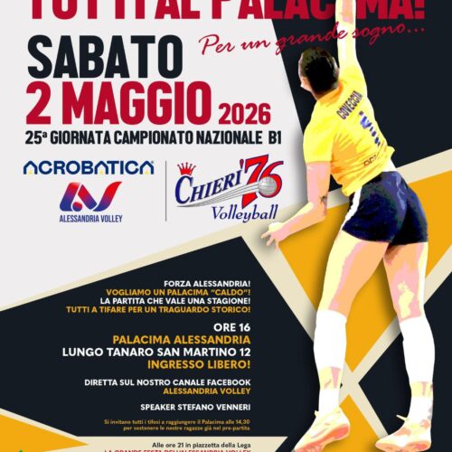 Alessandria Volley: sabato il big match al Palacima contro Chieri e festa per i 10 anni in piazzetta della Lega