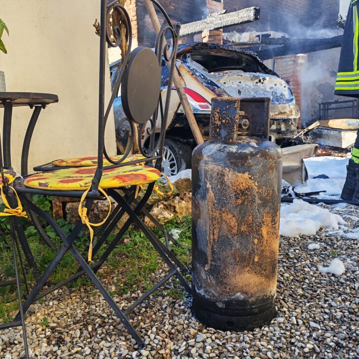 L’incendio di un’auto a Cabanette, una bombola non scoppiata e l’intervento di un poliziotto fuori servizio