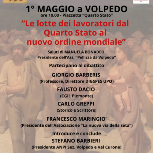 Dal “Quarto Stato” al futuro del lavoro. Il Primo Maggio a Volpedo anche Cirio e Bussalino