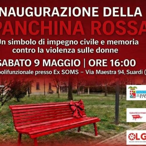 A Suardi sabato l’inaugurazione della panchina rossa contro la violenza sulle donne