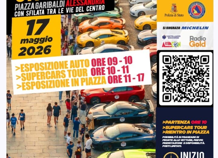 “In Piazza per un Sogno”: supercar e solidarietà ad Alessandria il 17 maggio