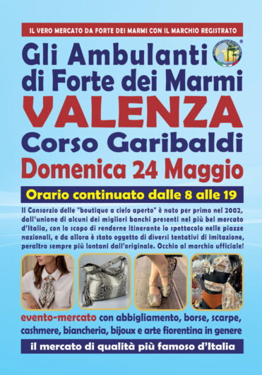 Gli Ambulanti di Forte dei Marmi domenica 24 maggio tornano a Valenza