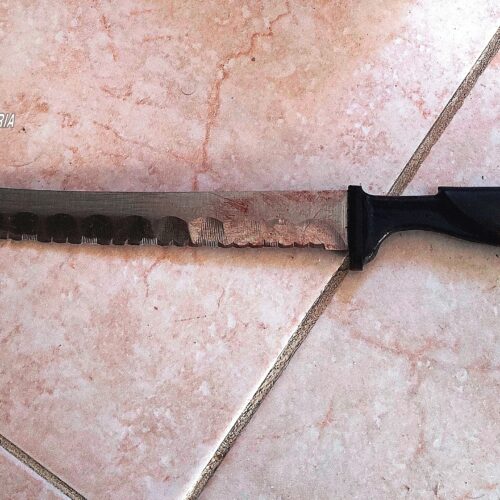 Le coltellate della figlia poi si getta dalla finestra per salvarsi