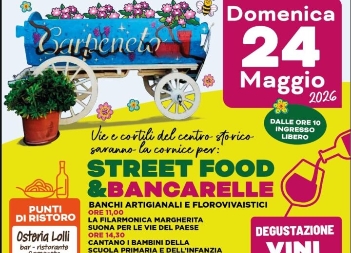Domenica 24 maggio Cortili Fioriti a Carpeneto. Il borgo si riempie di fiori, vino, musica e street food