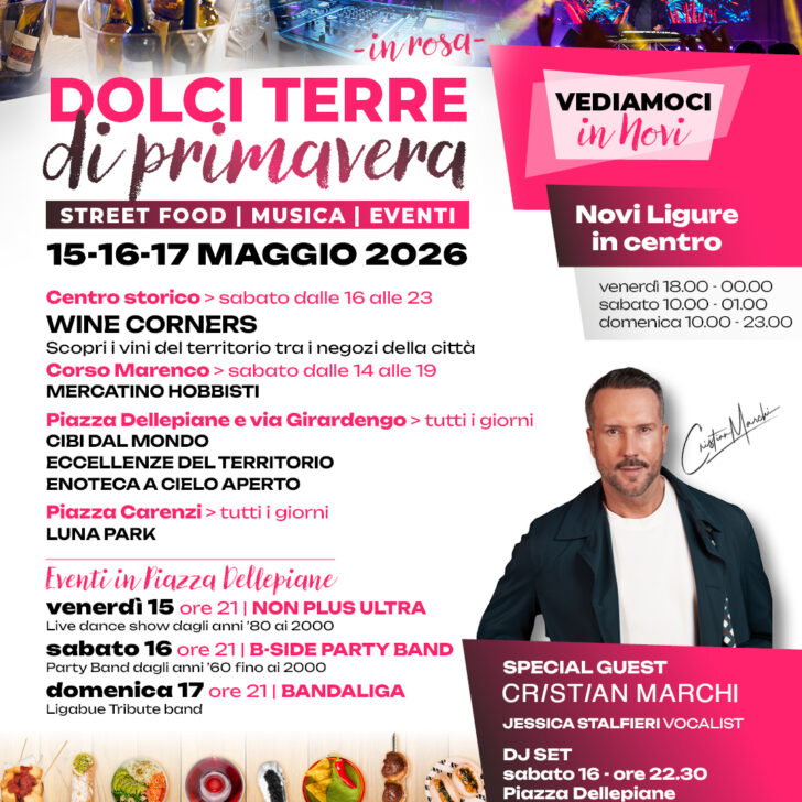 “Dolci Terre di Primavera in Rosa”: tre giorni di musica e gusto con Cristian Marchi, Bandaliga e Non Plus Ultra