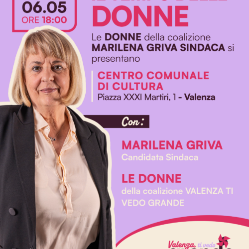 Elezioni Valenza: mercoledì la presentazione delle donne della coalizione per Marilena Griva sindaca