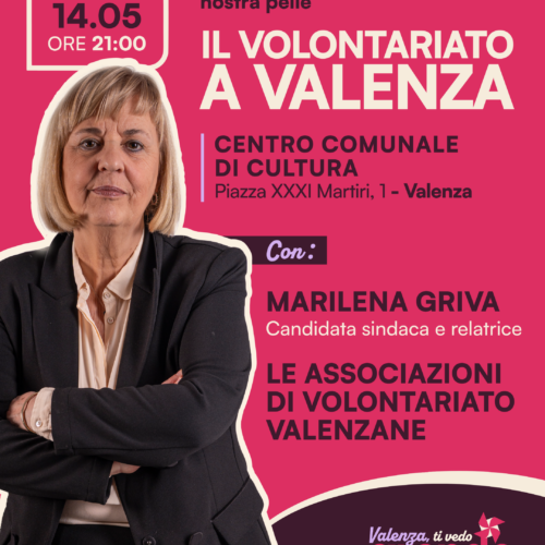 Elezioni Valenza: giovedì la candidata sindaca Marilena Griva incontra le associazioni di volontariato