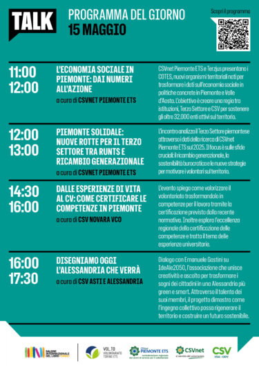 Anche il Csvaa al Salone del Libro con “Le parole del volontariato”