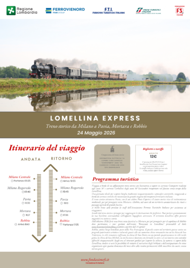 Lomellina Express, domenica torna il fascino senza tempo del treno storico tra Pavia, Mortara e Robbio
