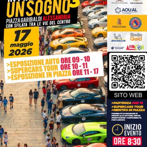 “In Piazza per un Sogno”: supercar e solidarietà ad Alessandria il 17 maggio