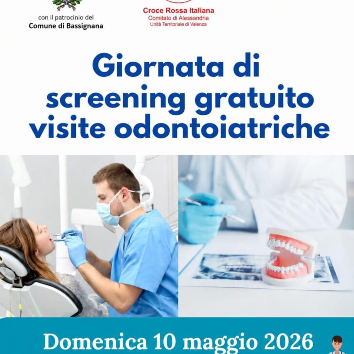 Domenica 10 maggio screening odontoiatrico gratuito a Bassignana