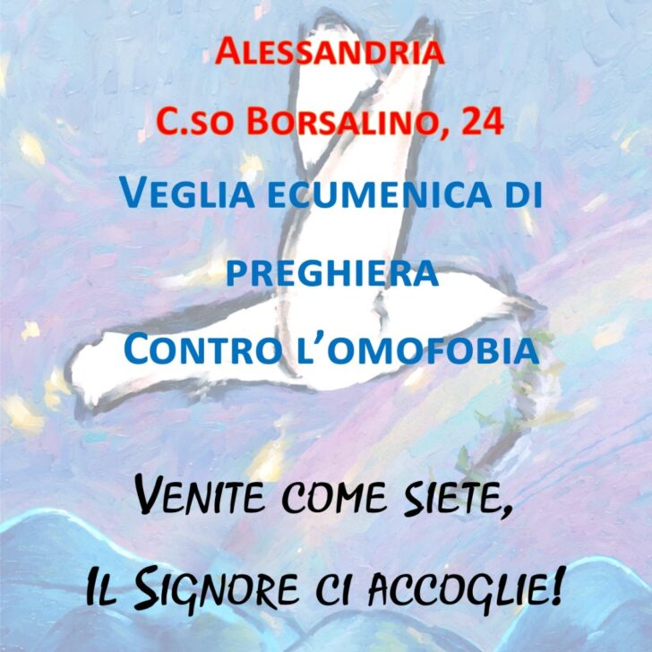 Chiesa metodista di Alessandria: domenica 17 maggio la preghiera contro l’omofobia