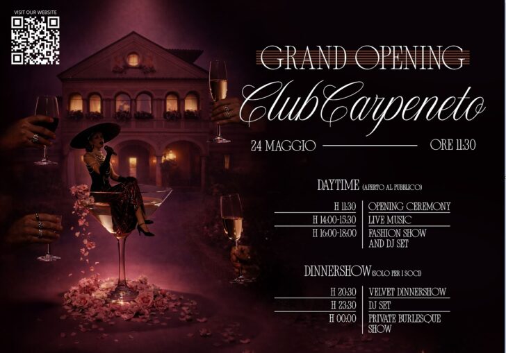 Club Carpeneto: il 24 maggio il Grand Opening della nuova destinazione per chi cerca bellezza e relax esclusivo